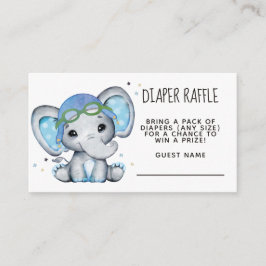 Whimsical Elephant Airplane Diaper Raffle Informatiekaartje