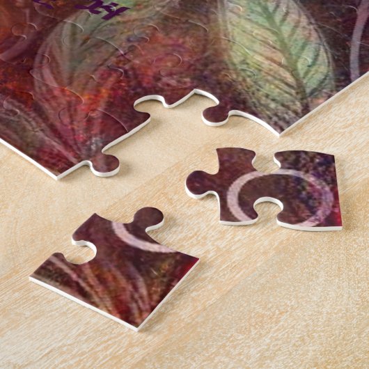 Whimsical Elephant at Night Blue Paarse Sterren Ma Legpuzzel (Zijkant)