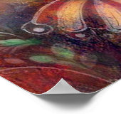 Whimsical Elephant at Night Blue Paarse Sterren Ma Poster (Hoek)