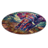 Whimsical Elephant at Night Blue Paarse Sterren Ma Snijplank (Hoek)