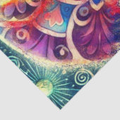 Whimsical Elephant at Night Stars Moon Decoupage Tissuepapier (Detail)