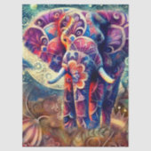 Whimsical Elephant at Night Stars Moon Decoupage Tissuepapier (Voorkant)