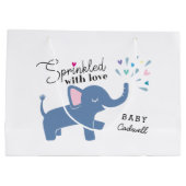 Whimsical Elephant Baby Sprinkle Groot Cadeauzakje (Achterkant)