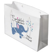Whimsical Elephant Baby Sprinkle Groot Cadeauzakje (Achterkant Gekanteld)