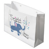 Whimsical Elephant Baby Sprinkle Groot Cadeauzakje (Voorkant Gekanteld)