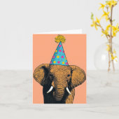 Whimsical Elephant Birthday Kaart - Leuk feest (Gele Bloem)