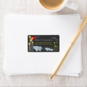 Whimsical Elephant Family in Forest Address Etiket (Insitu)