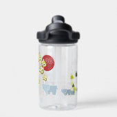 Whimsical Elephant Family in Forest & Red Sun Waterfles (Achterkant)