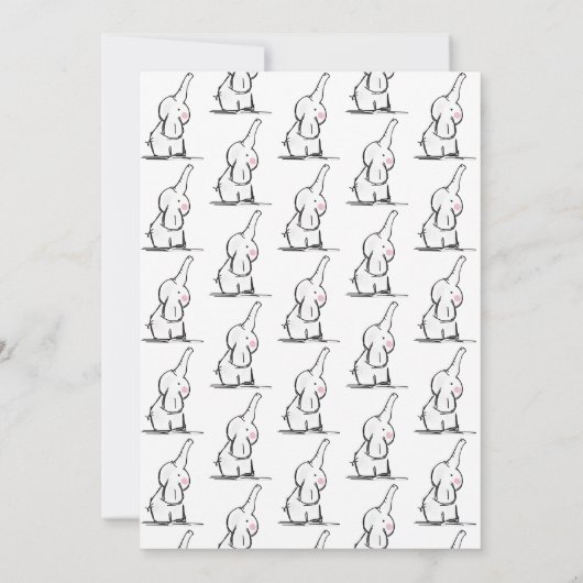 Whimsical Elephant First Birthday Invitation Kaart (Achterkant)