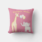 Whimsical Elephant & Giraffe Nursery Sierkussen (Voorkant)