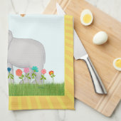 Whimsical Elephant Natuur Scene Illustratie Theedoek (Quarter Fold)