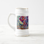 Whimsical Elephant Night Stars Maan gepersonalisee Bierpul (Links)