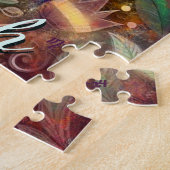 Whimsical Elephant Night Stars Maan gepersonalisee Legpuzzel (Zijkant)