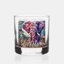 Whimsical Elephant Night Stars Maan gepersonalisee