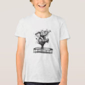 Whimsical Elephant on Trampoline – Cute Playfull Tri-Blend Shirt (Voorkant)