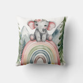Whimsical Elephant Rainbow Baby shower Favoriet Kussen (Achterkant)