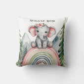Whimsical Elephant Rainbow Baby shower Favoriet Kussen (Voorkant)