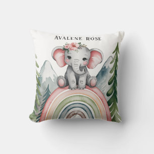 Whimsical Elephant Rainbow Baby shower Favoriet Kussen
