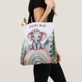 Whimsical Elephant Rainbow Baby shower Favoriet Tote Bag (Dichtbij)