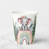 Whimsical Elephant Rainbow Baby shower Papieren Bekers (Achterkant)