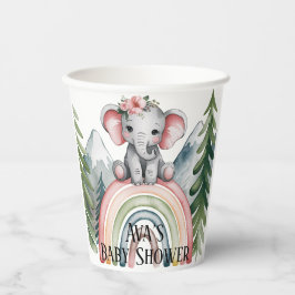 Whimsical Elephant Rainbow Baby shower Papieren Bekers