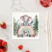 Whimsical Elephant Rainbow Baby shower Servet (Insitu)