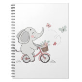 Whimsical Elephant Riding Bike – Kinder dierendesi Notitieboek (Voorkant)