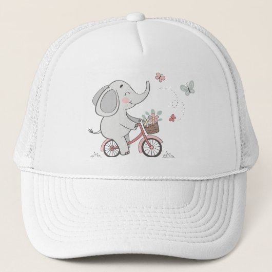 Whimsical Elephant Riding Bike – Kinder dierendesi Trucker Pet (Voorkant)