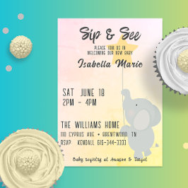 Whimsical Elephant Sip & See Kaart