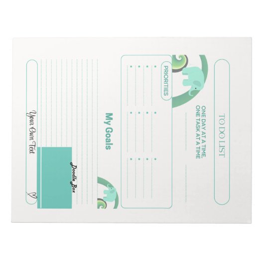 Whimsical Elephant To Do List Planner Notitieblok (Voorkant)