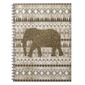 Whimsical Elephant Tribal Pattern on Wood Design Notitieboek (Voorkant)