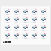 Whimsical Elephant vulde met liefde! Personalisere Vierkante Sticker (Vel)