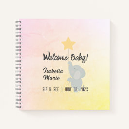 Whimsical Elephant Welcome Baby Advice & Wishes Notitieboek