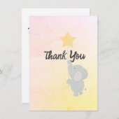 Whimsical Elephant Welcome Baby Bedankkaart (Voorkant / Achterkant)