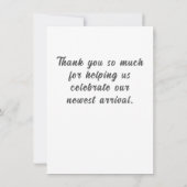 Whimsical Elephant Welcome Baby Bedankkaart (Achterkant)