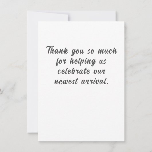 Whimsical Elephant Welcome Baby Bedankkaart (Achterkant)