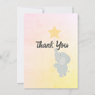 Whimsical Elephant Welcome Baby Bedankkaart