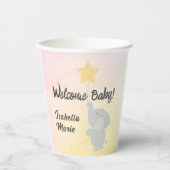 Whimsical Elephant Welcome Baby Papieren Bekers (Voorkant)