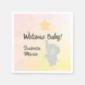 Whimsical Elephant Welcome Baby Servet (Voorkant)