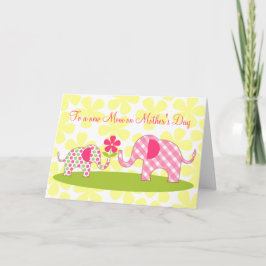 Whimsical Elephants Eerste Moederdag Kaart