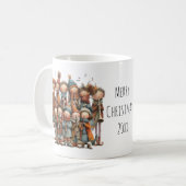 Whimsical Eleven Pipers Piping Kerstmis 11oz Koffiemok (Voorkant links)