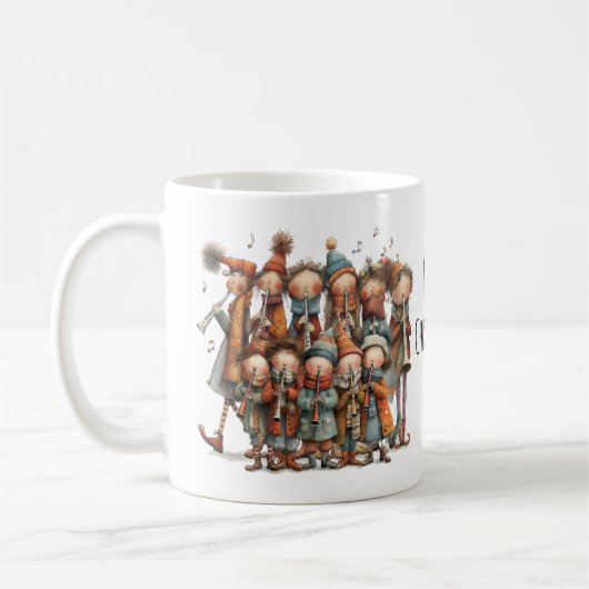 Whimsical Eleven Pipers Piping Kerstmis 11oz Koffiemok (Links)