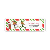 Whimsical Elf Boy Girl Christmas Return Address  Etiket (Voorkant)