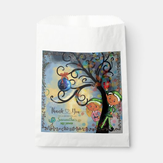 Whimsical Elf Gender Reveal Baby Shower Custom Bedankzakje (Voorkant)