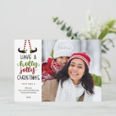 Whimsical Elf HOLLY JOLLY KERSTMIS Feestdagenkaart (Staand voorkant)