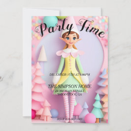 Whimsical Elf Kerst Vakantie Party uitnodiging