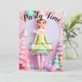 Whimsical Elf Kerst Vakantie Party uitnodiging (Staand voorkant)