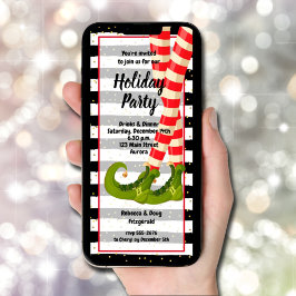 Whimsical Elf Legs Kerstmis Kaart