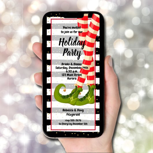 Whimsical Elf Legs Kerstmis Kaart