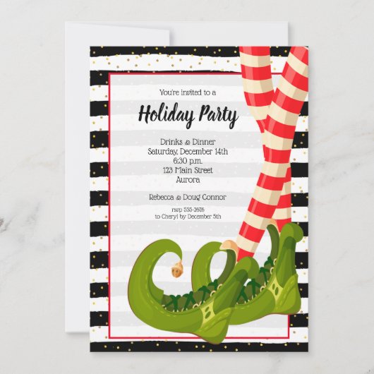 Whimsical Elf Legs Vakantie Kerstfeest Kaart (Voorkant)